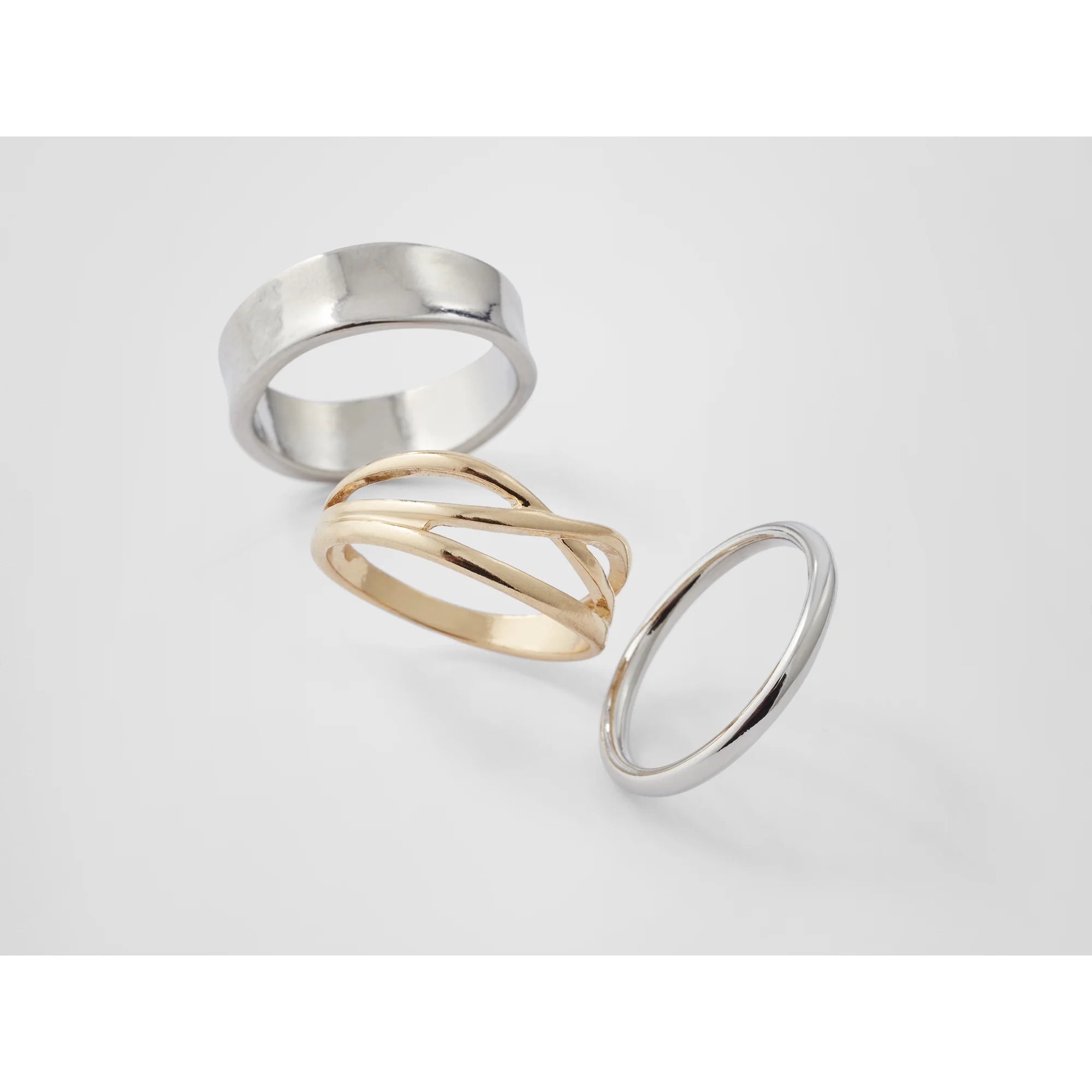 Time and Tru Women's Two Tone Band Ring Set, 6-Piece,  |  WTWL243XA