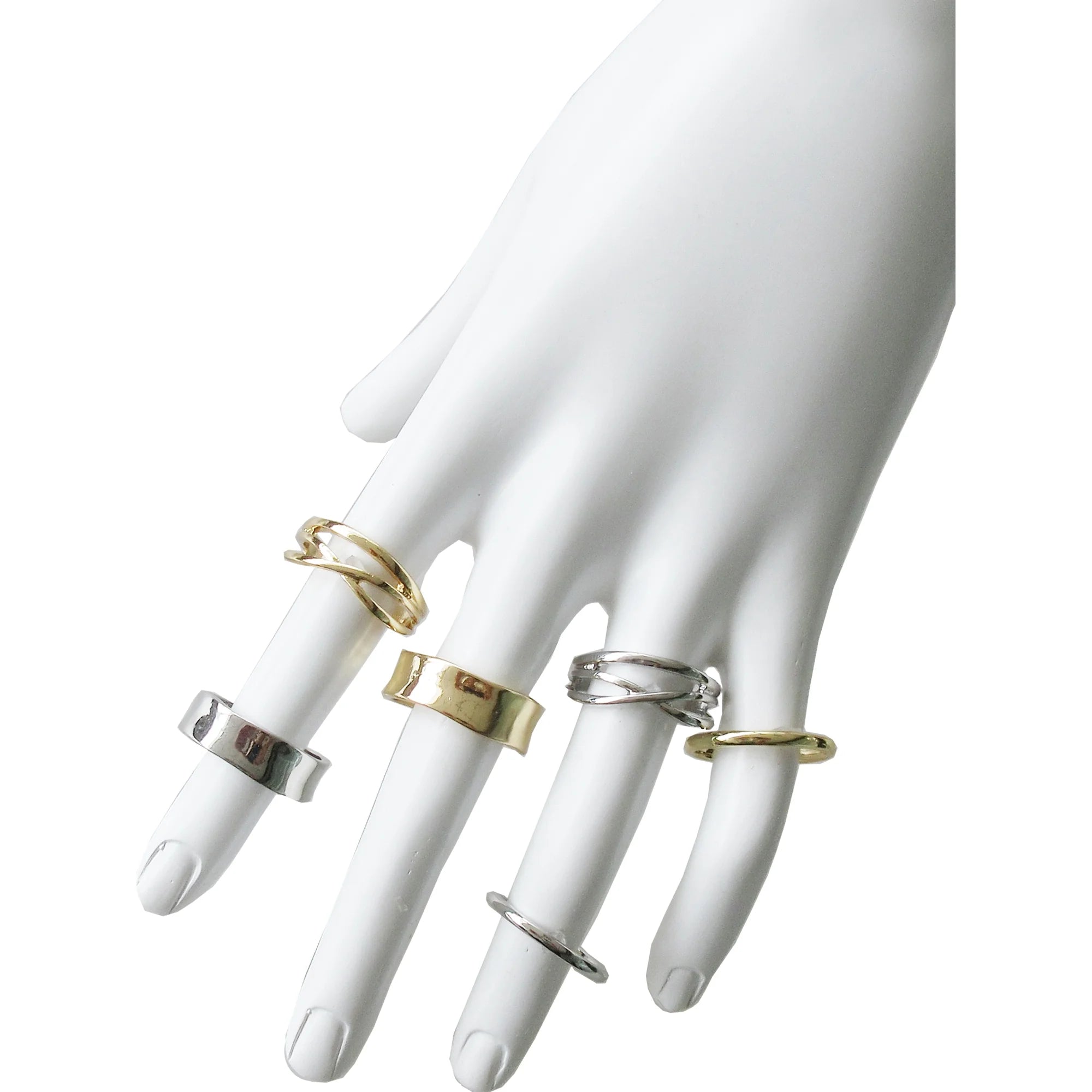 Time and Tru Women's Two Tone Band Ring Set, 6-Piece,  |  WTWL243XA