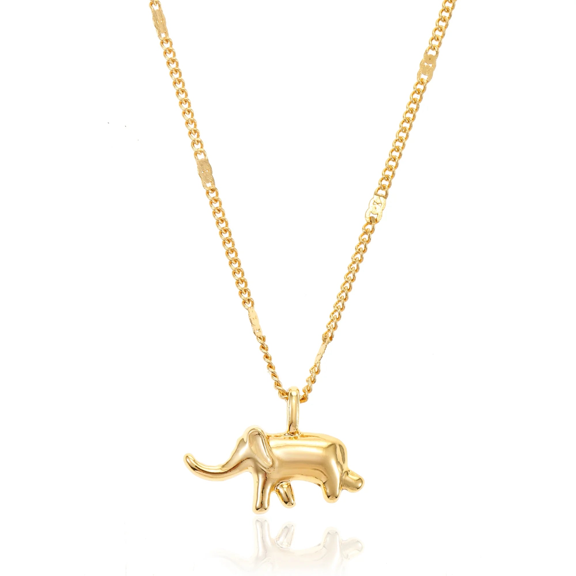 Time and Tru Womens Gold Elephant Charm Pendant Necklace Set, 1 Piece | WTWL235XA