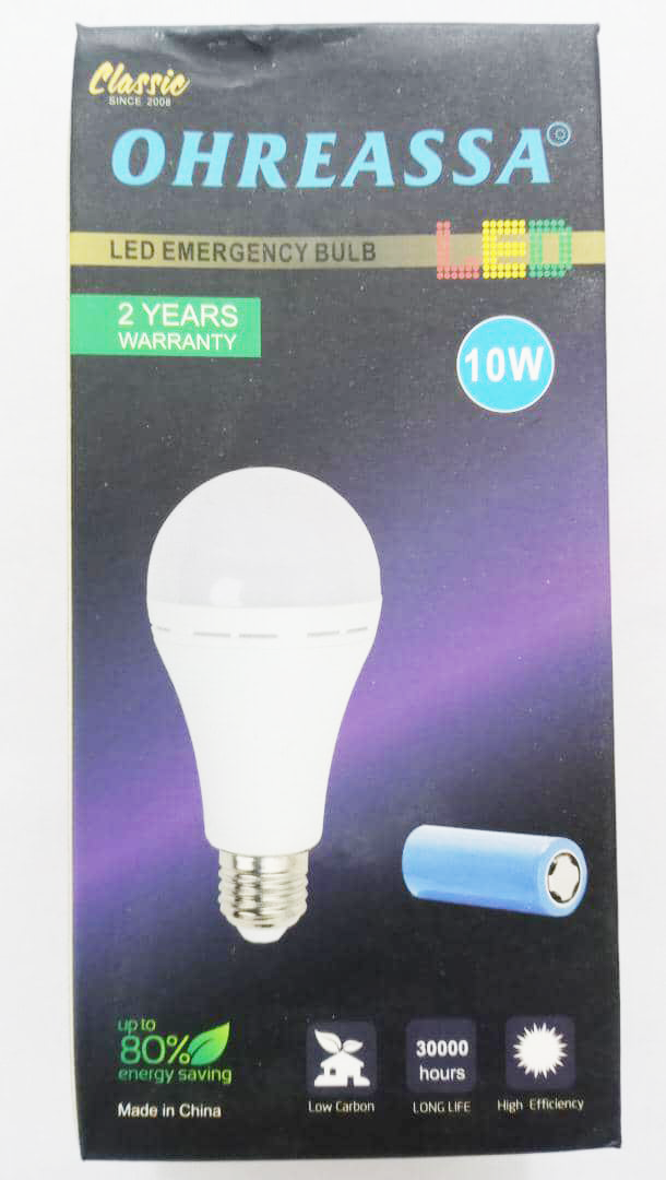 Ohreassa 10W LED Emergency Light Bulb AC/DC | VTM10a