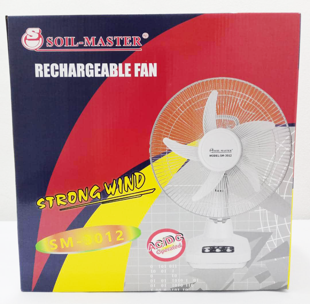 Soil Master Rechargeable Table Fan 12 Inches | VTM40a