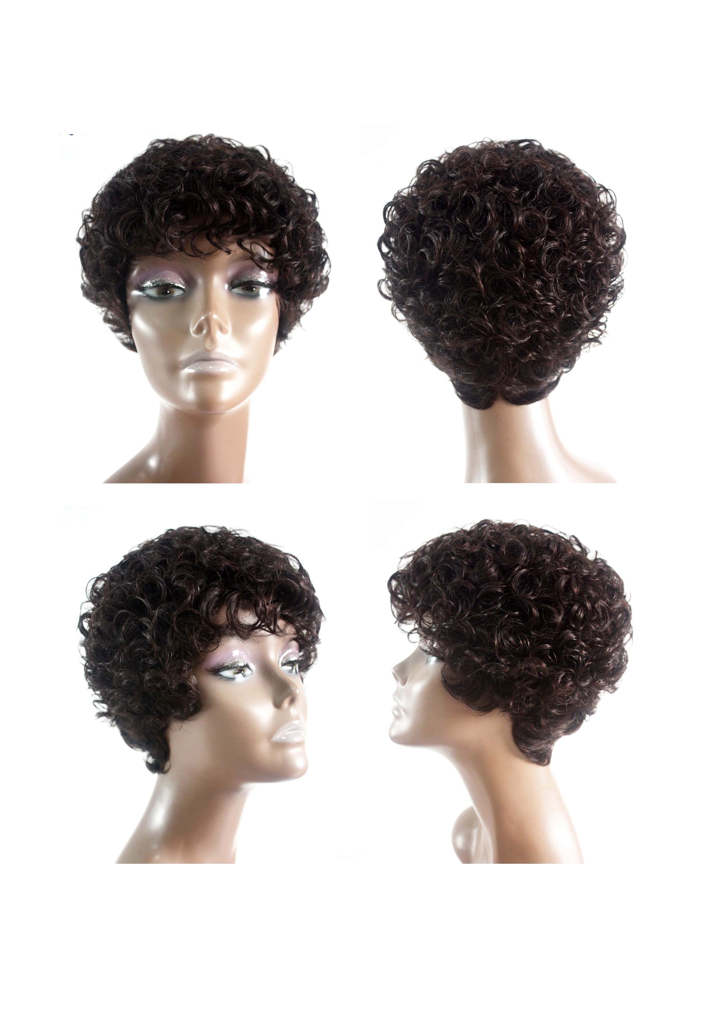 Elegant Short Curls Human Hair Natural Wig | FT-1196