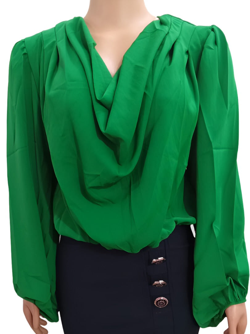 Top Class Seven Fashion Designer Crop Neck Top (Shirt, Blouse) For Ladies XL, Green | CYZ2b