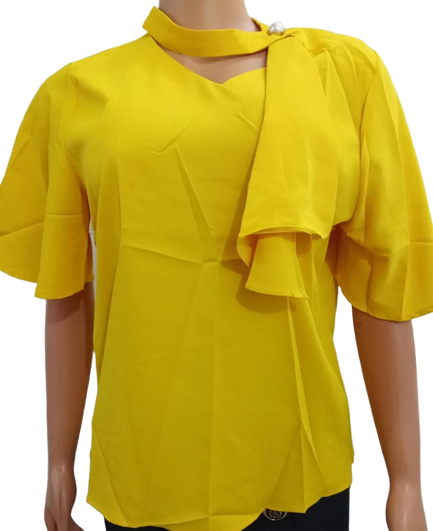 Gorgeous Seven Fashion Designer Top (Shirt, Blouse) for Ladies 2XL, Yellow | CYZ4c