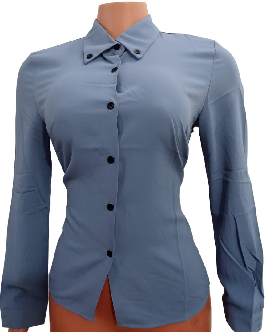 Modern Classic Fashion Shirt (Top) for Ladies , Blue | DBK6b