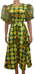 Beautiful Fashion Ladies Gown (Dress) for Ladies XL, Yellow & Green Mix Colour | GBN1a