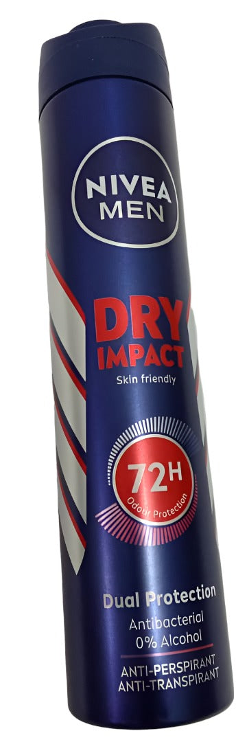 Nivea Men Dry Impact Skin Friendly Spray 200ML, Blue | KHE1g