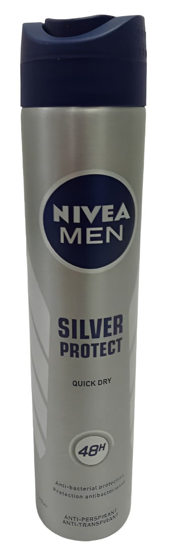 Nivea Men Silver Protect Quick Dry Spray 200ML, Silver | KHE1h