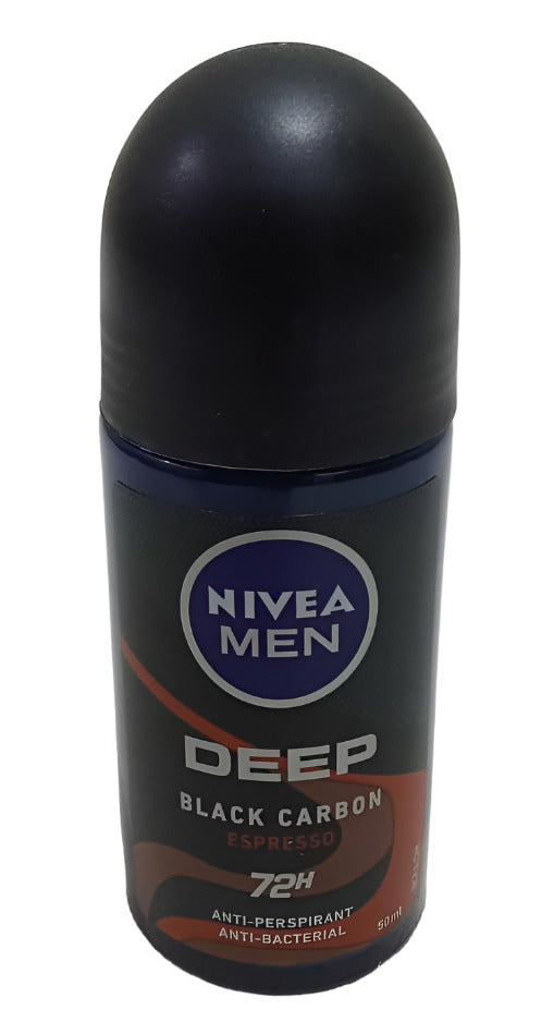 Nivea Men Deep Black Carbon Espresso Roll-on 50ML, Dark Blue | KHE2g