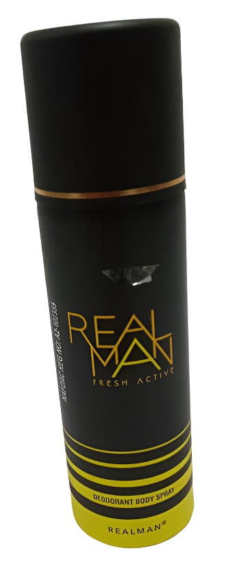 Real Man Fresh Active Deodorant Body Spray 150ML, yellow | KHE24b