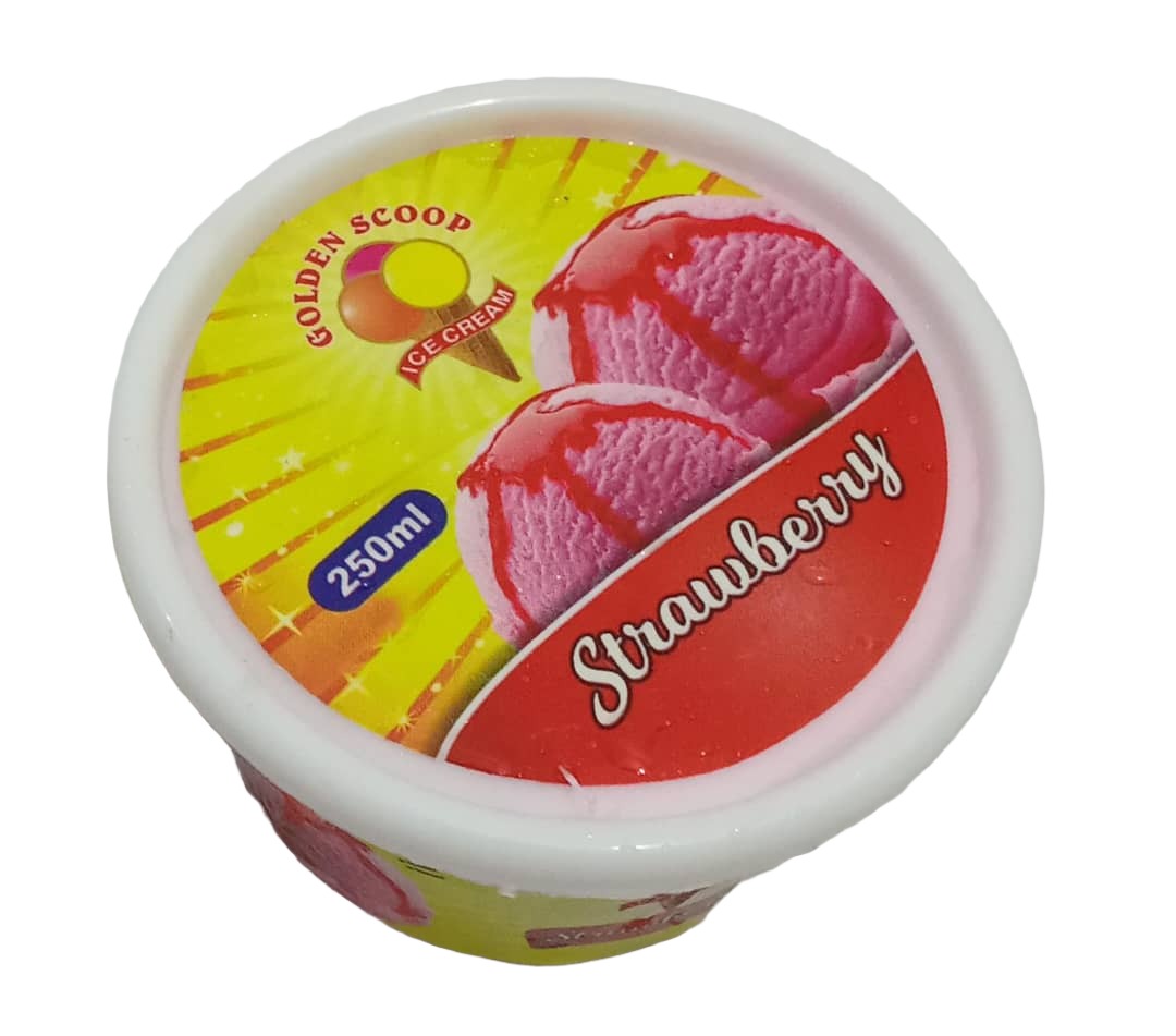 Golden Scoop Ice Cream, Strawberry 250ml | PVT6a