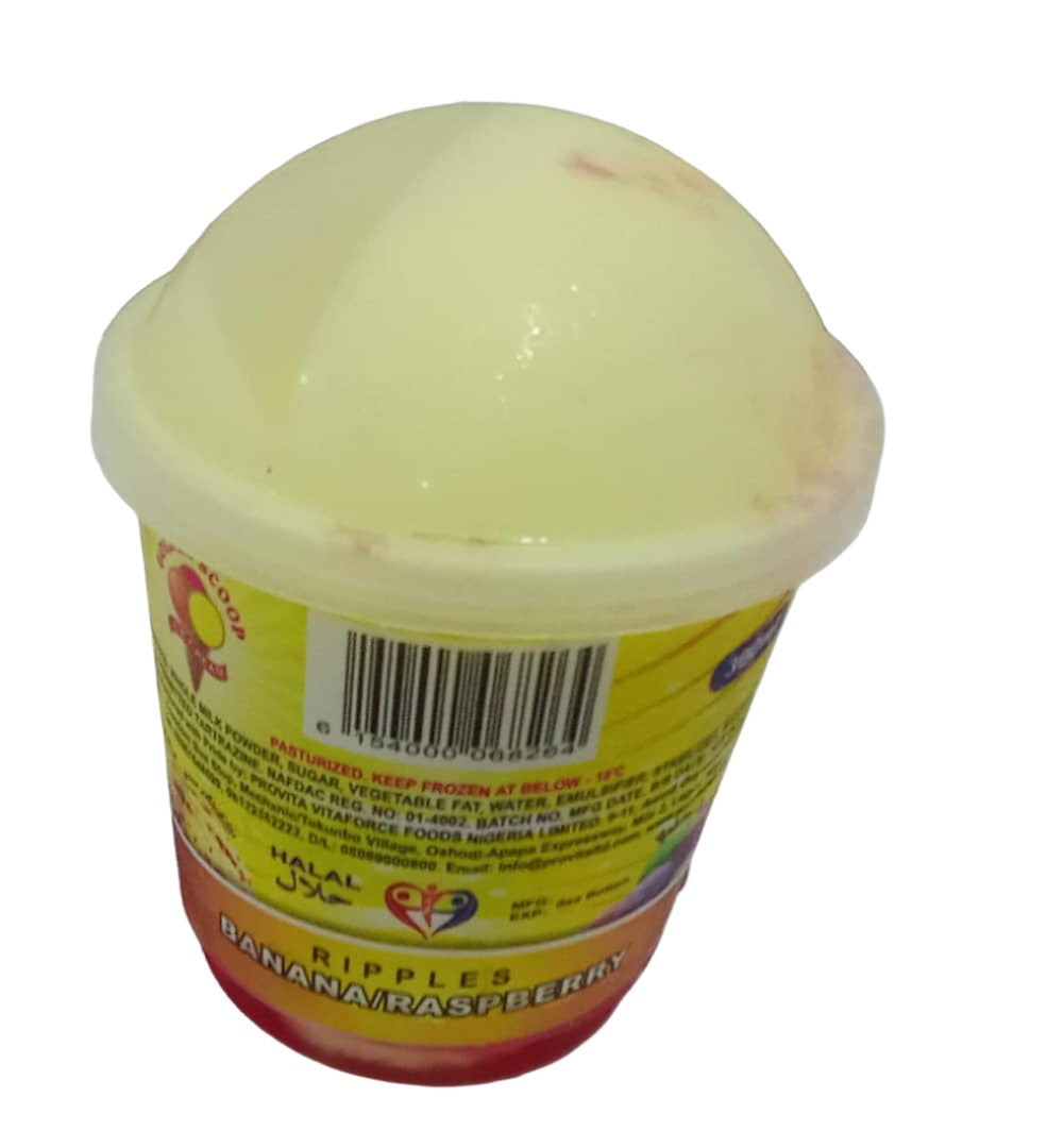 Golden Scoop Ice Cream, Banana/Raspberry 300ml Ripples | PVT9a