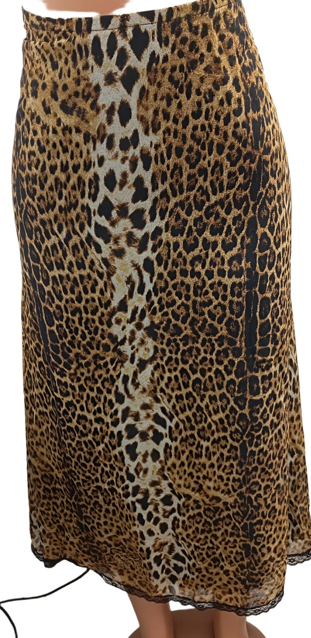 Classy Animal Skin Lon Skirt for Ladies  | AFQE2