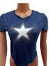 Stylish Blue Star Shirt for Ladies | RSSJ8