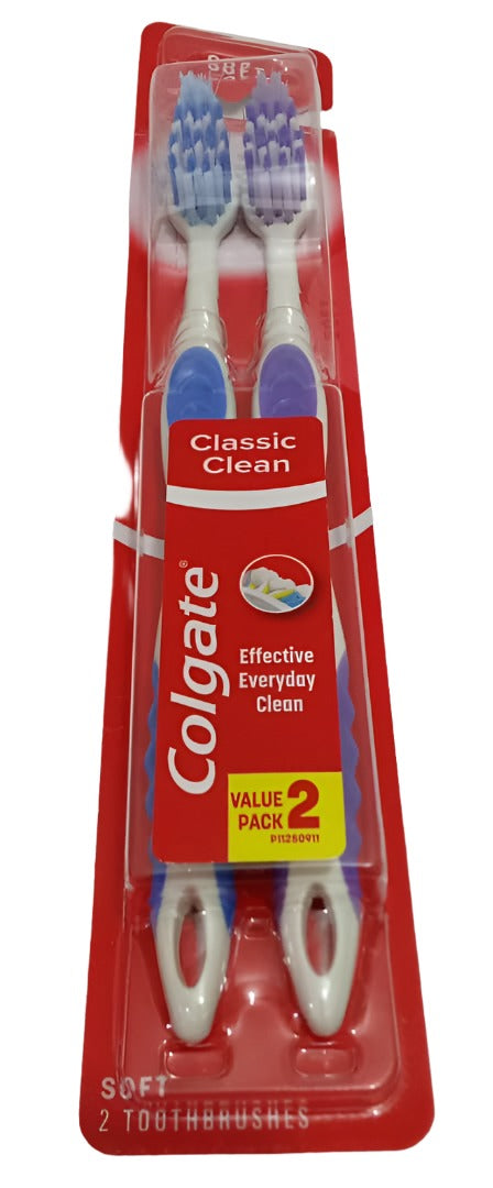 Colgate Classic Clean Soft Toothbrush (2 Pieces/Pack) | DLTR28