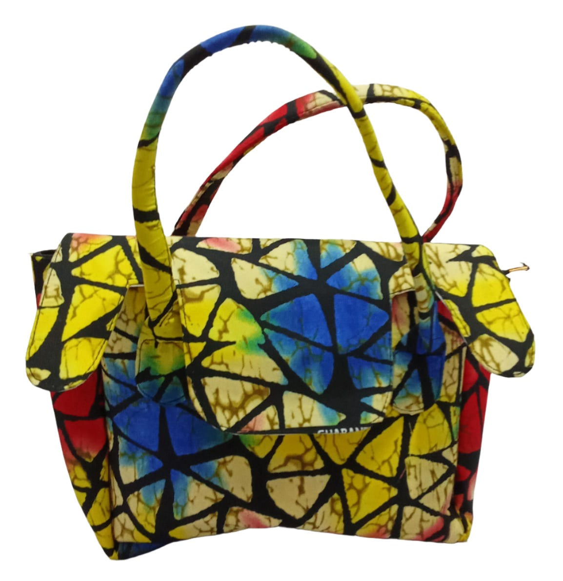 Ankara Madam Hand Bag, Red, Blue and Yellow | BST8a