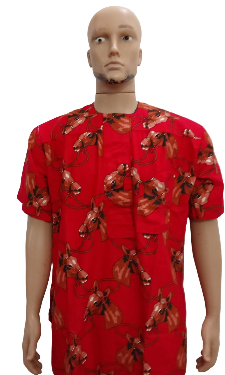 Isi Agu Traditional Men's Wear, Red | BST15a