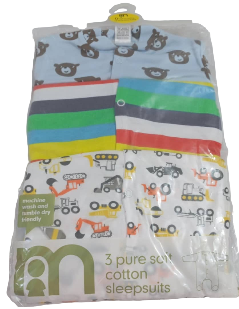 3in1 Pure Soft Cotton Baby Sleep Suits, Baby Overall Gift Set| NMD3a