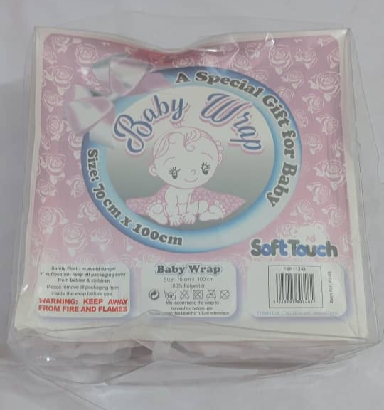 Baby Wrap Soft Touch Baby Blanket, White | NMD1d