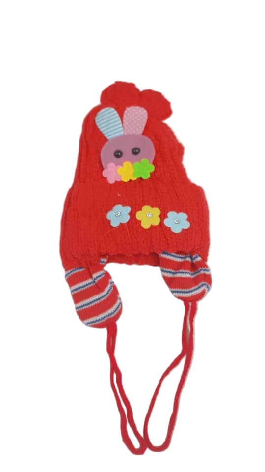 Teddy Bear Baby Cap, Red | GOM28a