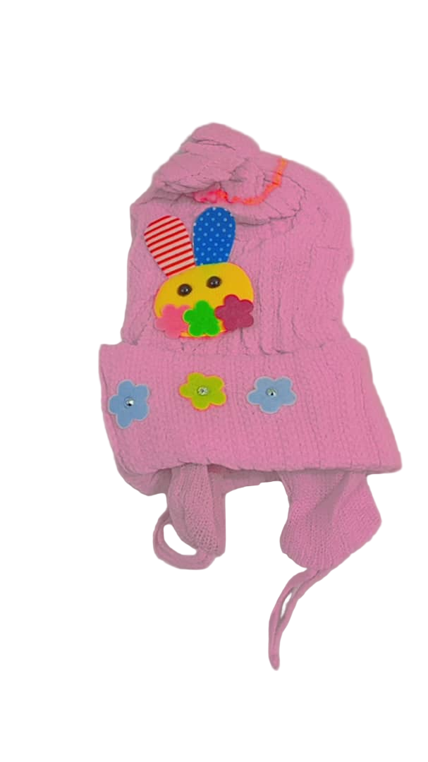 Teddy Bear Baby Cap, Pink | GOM28c