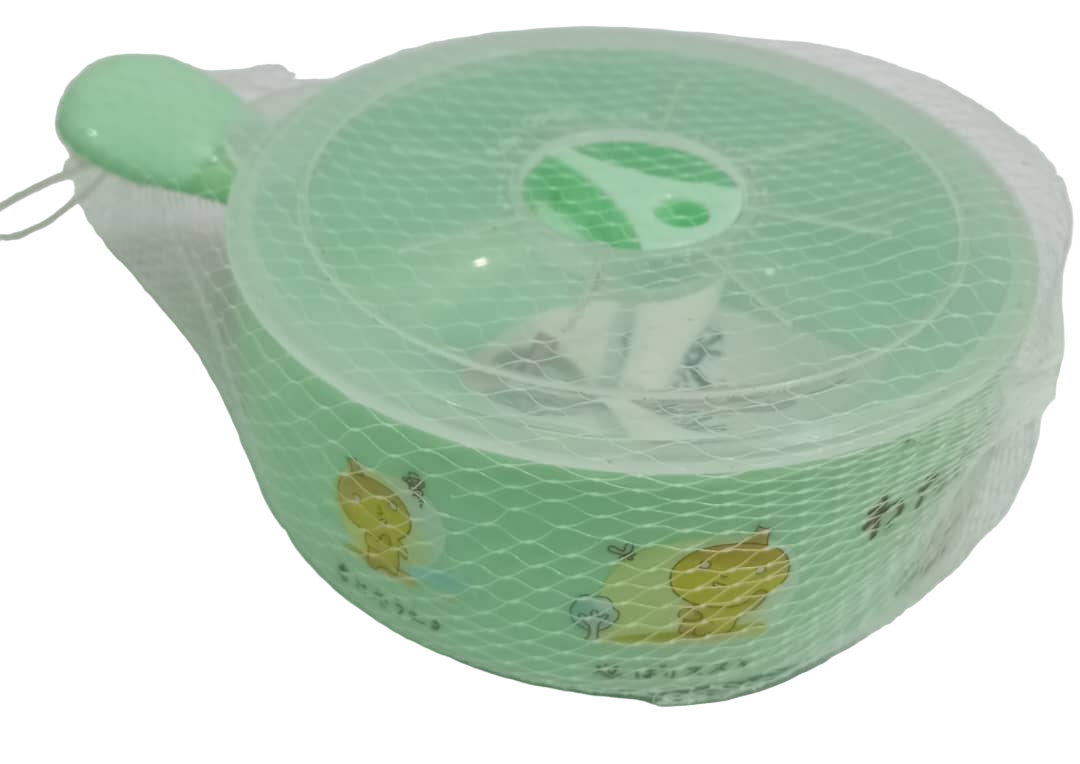 Baby Net Feeding Plate with Spoon, Green| GOM33b