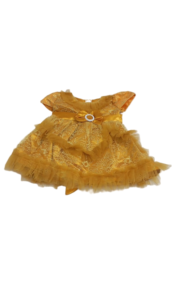 Beautiful Baby Gown, Gold | VBK1b