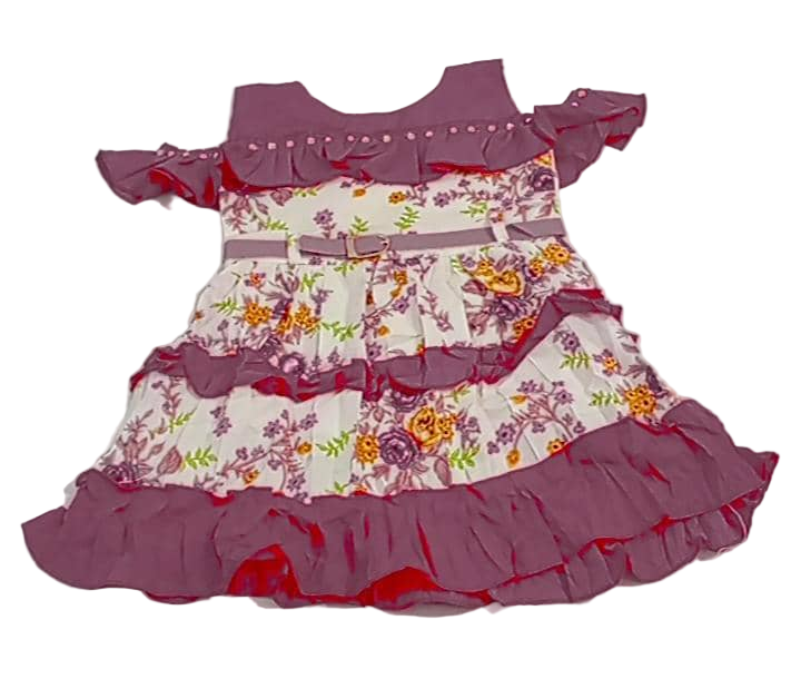 Decent Baby Dress (Gown), Pink and White | VBK14c