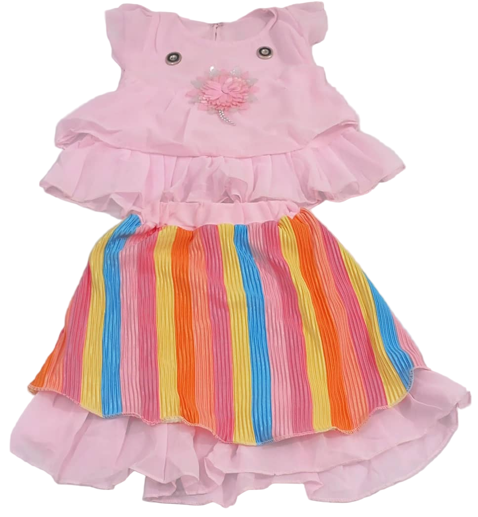 Beautiful Baby Skirt and Top, Peach | VBK16a