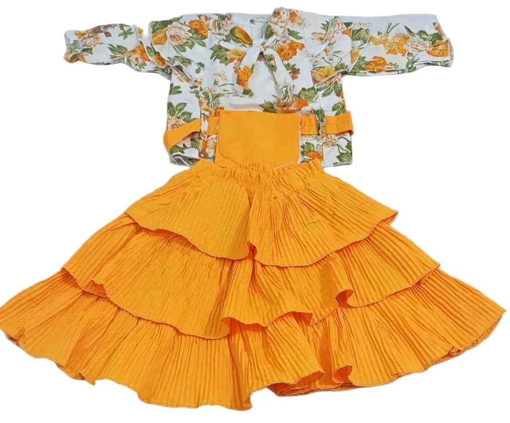 Beautiful Baby Occasional Skirt and Top, Yellow| VBK18b