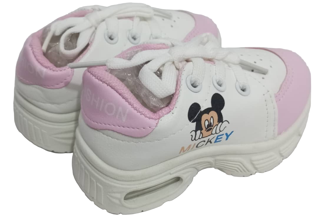 Unisex Mickey Fashion Sport Baby Canvas, White and Pink | RSE17b