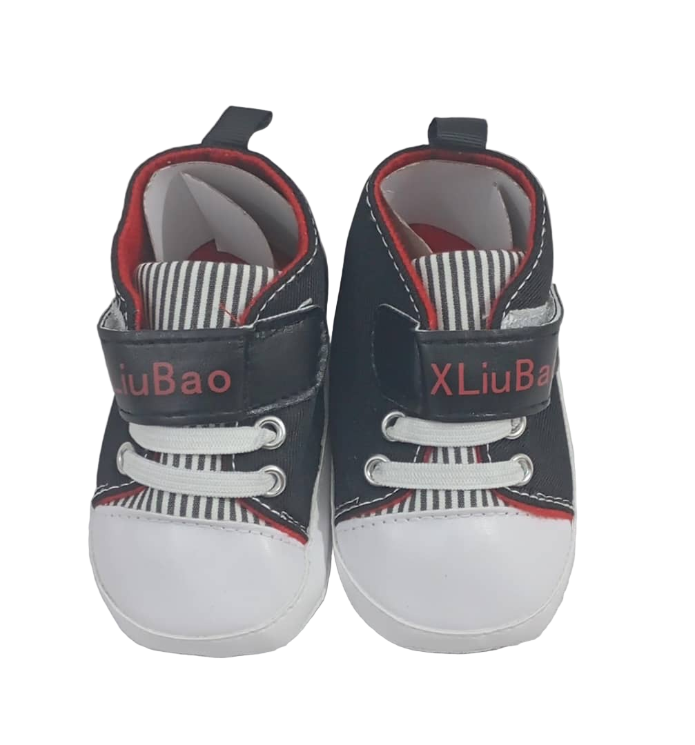 Soft Touch Boy's Shoe, White and Black | RSE4a