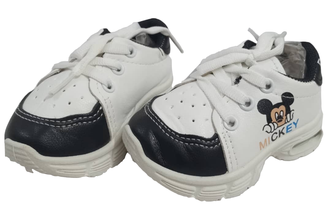 Unisex Mickey Fashion Sport Baby Canvas, White and Black | RSE17c