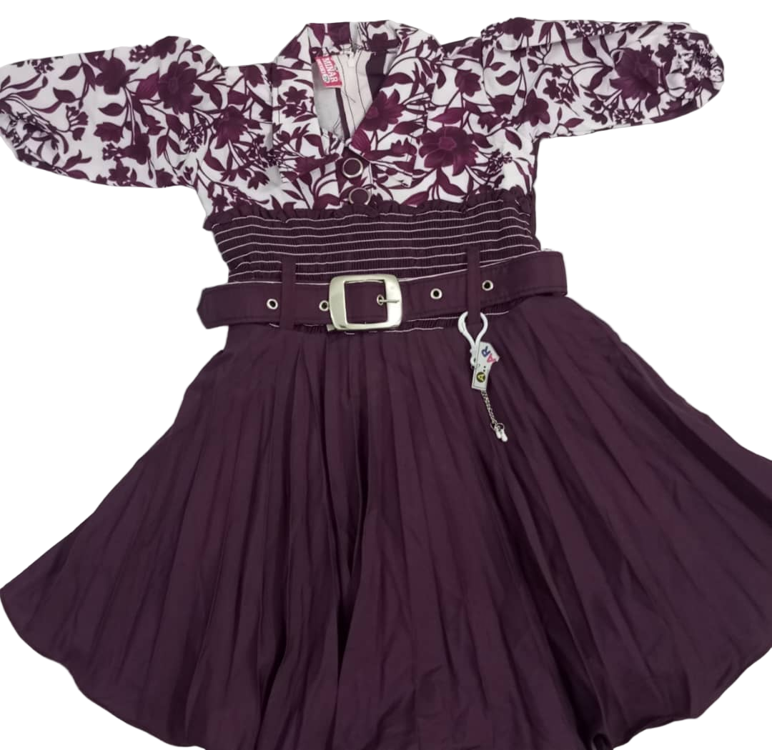 Beautiful Children's Gown with Belt, Purple| NBA2b