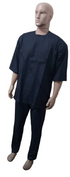 Elegant Up and Down Three Quarter Sleeve Senator Wear Set For Men, Navy blue | KUA10a
