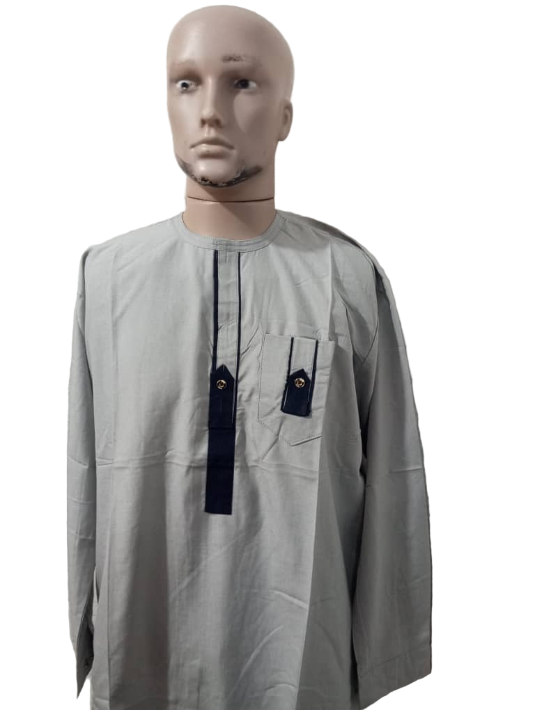 Affordable Up and Down Long Sleeve Senator Wear For Men, Ash | KUA16a