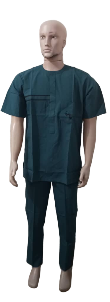 Top Notch 2-pieces Short Sleeve Senator Suit For Men, Green | ENC61a