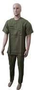Elegant Up and Down Short Sleeve Senator Suit For Men, Green | ENC64a