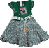 Elegant Baby Dress With Belt, Green | VBK19d