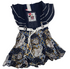 Elegant Baby Dress With Belt, Navy Blue | VBK19e