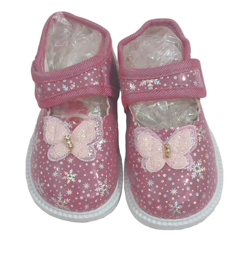 Beautiful Shiny Baby Girls Shoe, Pink | RSE7a