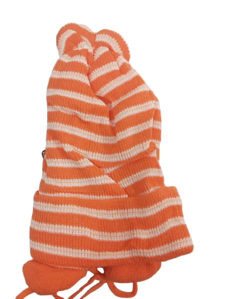 Natural & Comfortable Baby Cap with Sigle Horn, Orange | NMD5d