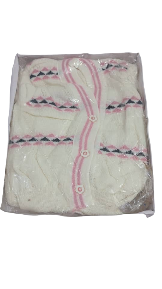 Baby Love Soft Sweater, White and Pink | GOM3a