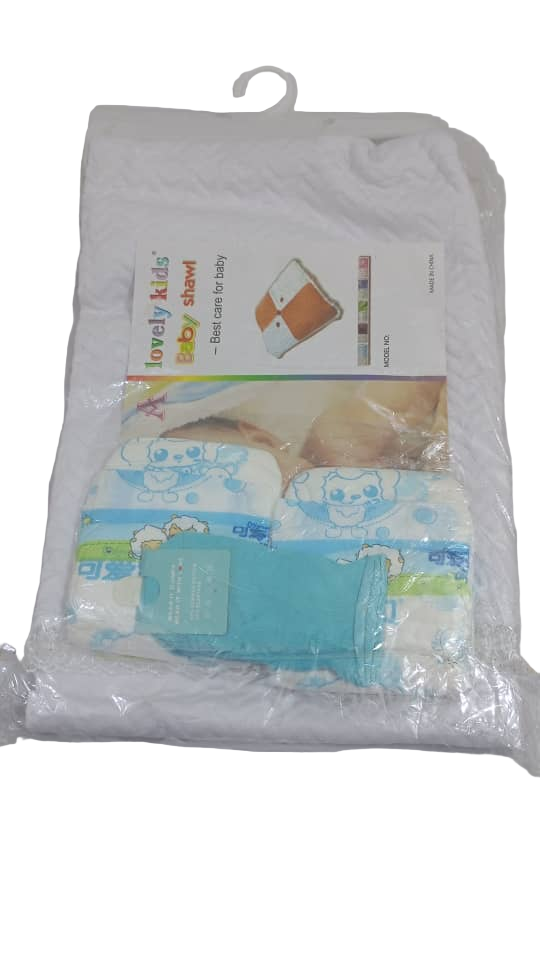 Lovely Kids Baby Shawl 4in1 Set, White | GOM15b