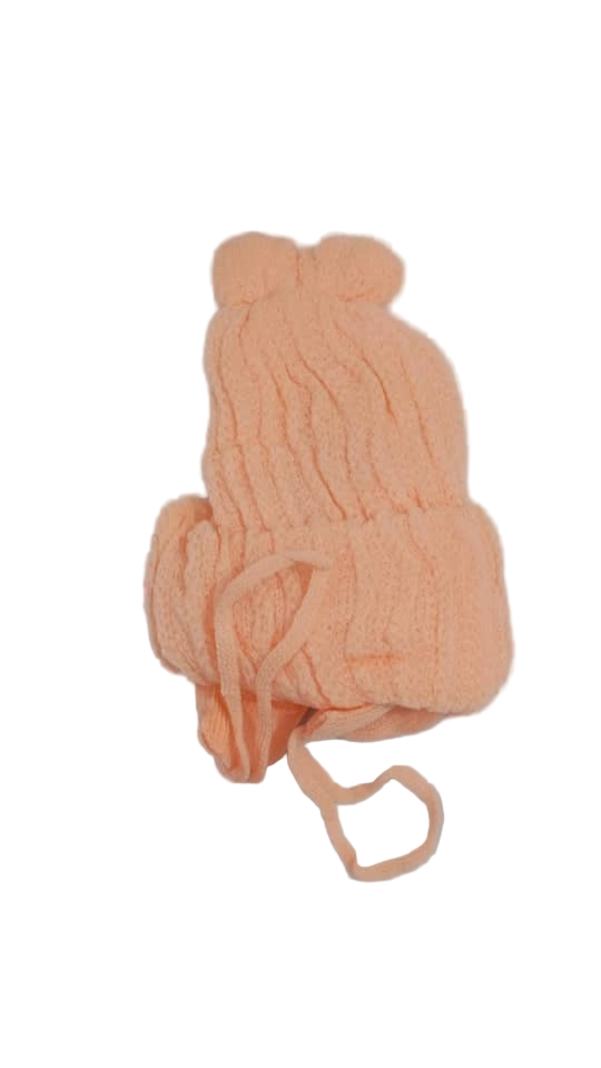 Teddy Bear Baby Cap, Orange | GOM28f