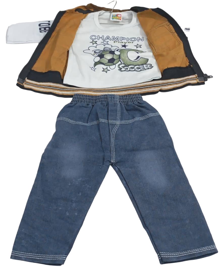 Fashion Jeans, Polo and Shirt For Children, Army color and Blue | VBK7b