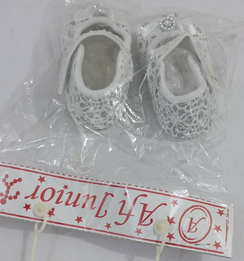 Beautiful Afi Junior Baby Shoe, Silver | RSE1b