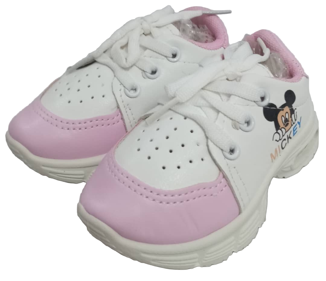 Unisex Mickey Fashion Sport Baby Canvas, White and Pink | RSE17b