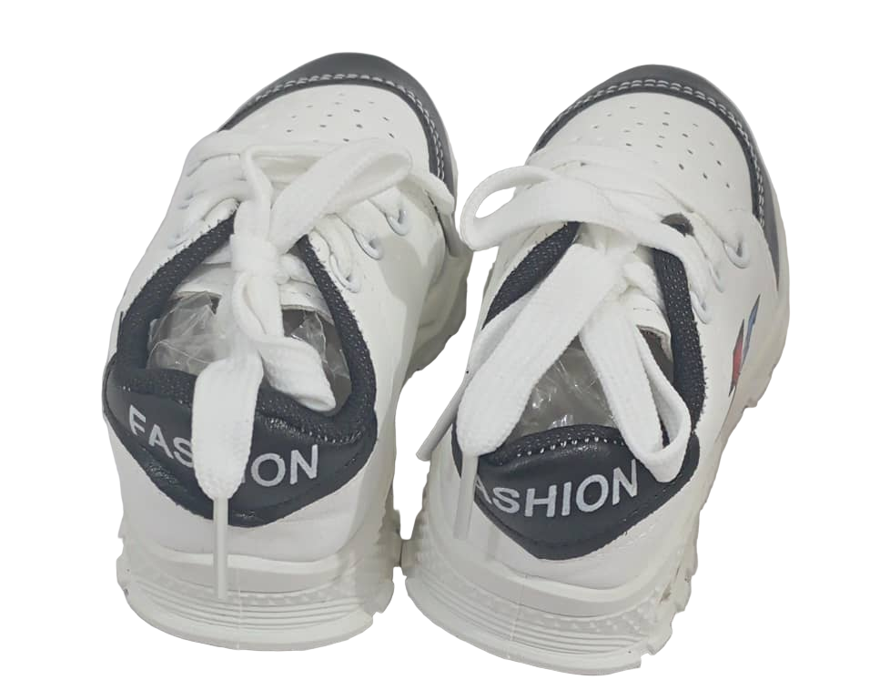 Elegant Unisex Fashion Sport Baby Sneakers, White and Black | RSE18a