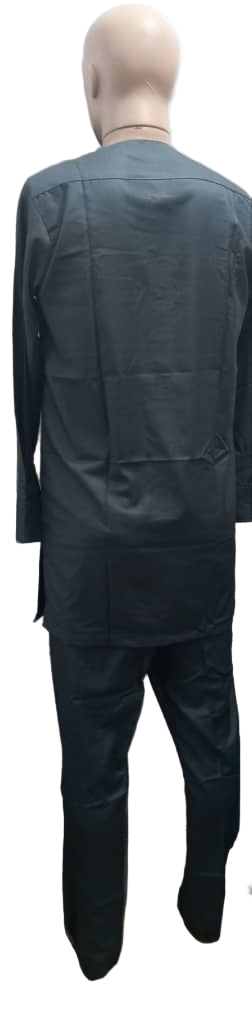 Super Classy Long Sleeve Senator Wear 2-Piece Set for Men, Ash | KUA2a